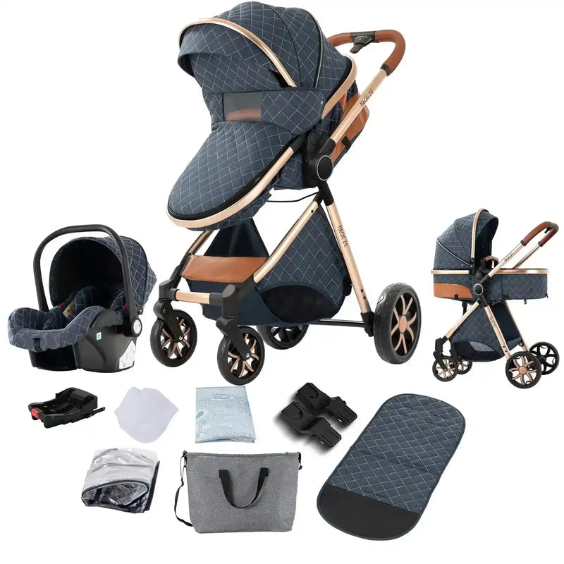 Baby Stroller 3‑in‑1 Travel System Pushchair Lightweight Pram from Birth All‑Terrain Baby Buggy Compact Fold Stroller Summer - PrimeandBeauty