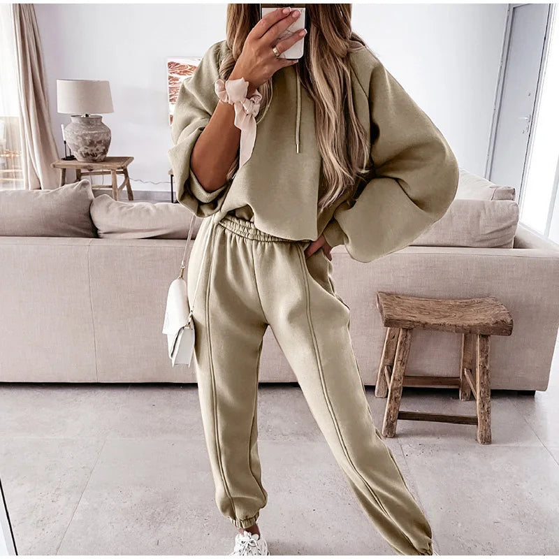 2025 Women Hoodies Sports Tops Pants Tracksuit Sweatshirt Sweat Suit Jogging Set Long Sleeve Hoodie Sport Pants Lady Suit - PrimeandBeauty
