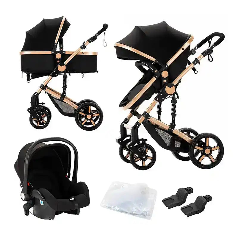 High quality newborn Lightweight  Baby Stroller  Folding Cart  Comfort Baby Stroller 3 in 1 Child Safety Seat With ISOfix - PrimeandBeauty