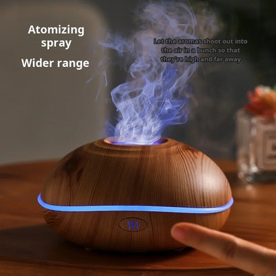 7 colores Fire Flame Wood grain aromatherapy machine humidifier Aroma Diffuser Air Ultrasonic Mist Maker Fogger Aroma - PrimeandBeauty