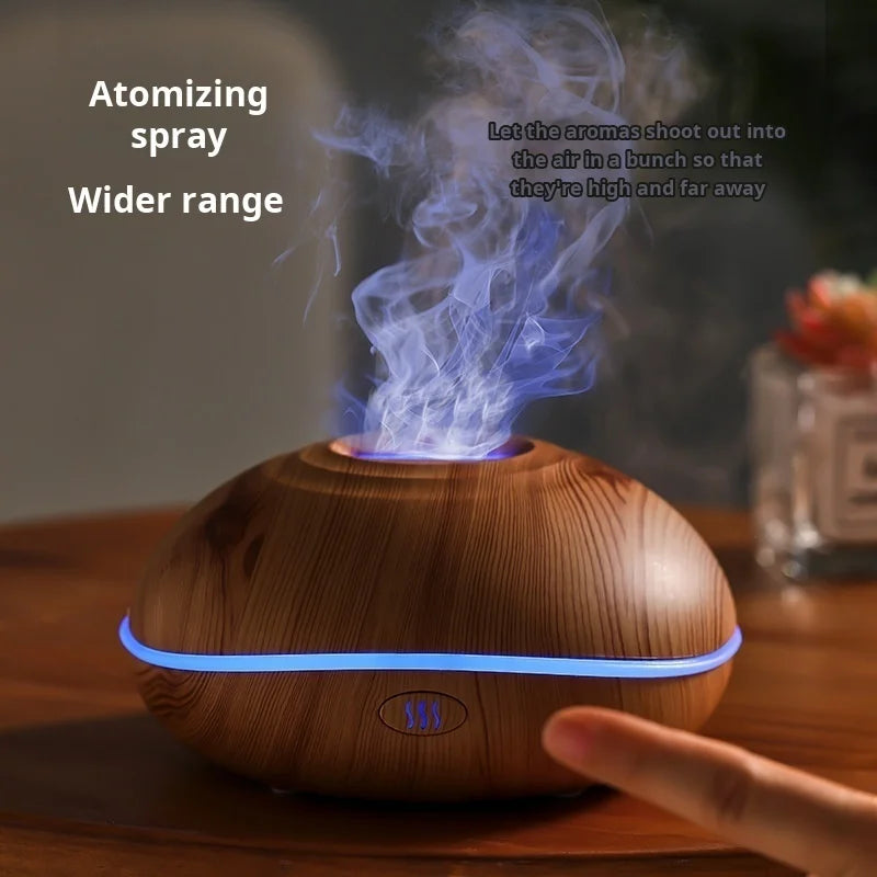 7 colores Fire Flame Wood grain aromatherapy machine humidifier Aroma Diffuser Air Ultrasonic Mist Maker Fogger Aroma - PrimeandBeauty