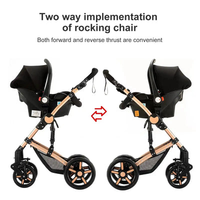 High quality newborn Lightweight  Baby Stroller  Folding Cart  Comfort Baby Stroller 3 in 1 Child Safety Seat With ISOfix - PrimeandBeauty