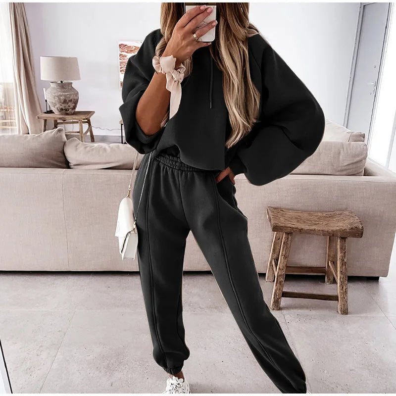2025 Women Hoodies Sports Tops Pants Tracksuit Sweatshirt Sweat Suit Jogging Set Long Sleeve Hoodie Sport Pants Lady Suit - PrimeandBeauty