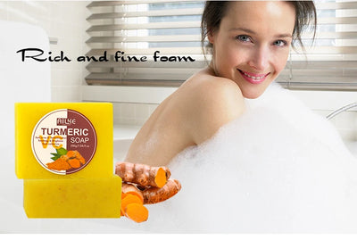 AILKE Natural Turmeric Bath Soap for Face & Body, Lightening, Cleanses Skin, Evens Tone, Reduce Spot, Radiant Skin, Oil Control - PrimeandBeauty