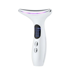 Neck Skin Care Massager Comfortable Facial Massager Face and Neck Beauty Device for Skin Care Adults Men and Women White