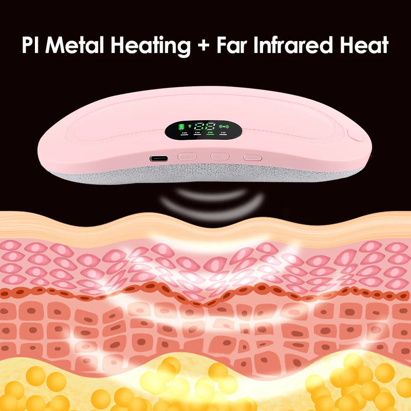 Electric Period Cramp Massager Vibrating Heating Belt for Menstrual Waist Stomach Abdominal Warm Palace Belt - PrimeandBeauty