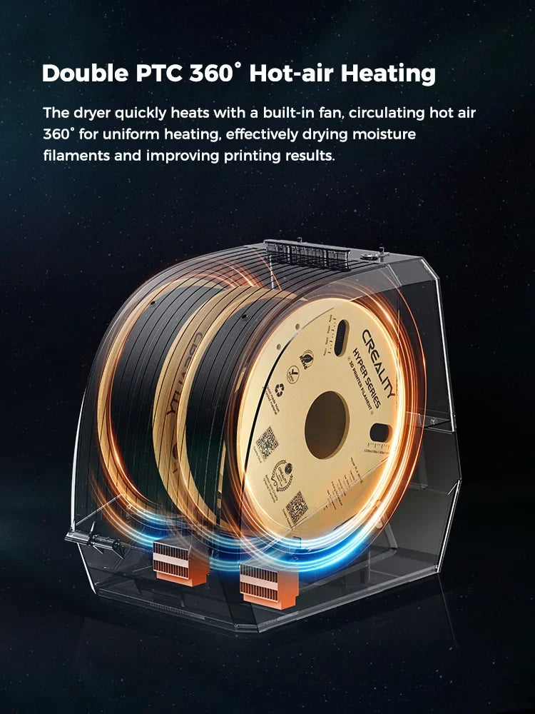 Creality Space Pi Filament Dryer Plus Drying Box Upgraded Two Rolls Drying Dehydrator for 2KG Filament 360° Hot-air heating - PrimeandBeauty