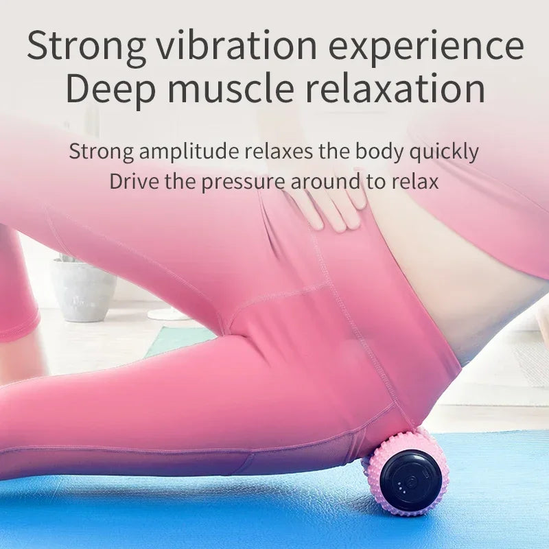 Yoga Fascia Ball Electric Peanut Ball USB Rechargeable Massage Ball Leg Muscle Relaxer Shoulder Neck Waist Massage Muscle Relax - PrimeandBeauty