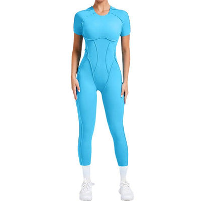 New Autumn/Winter Women's One-piece Yoga Jumpsuit leggings Long-sleeved Sexy Backless Slim Fit Sports Outfit - PrimeandBeauty