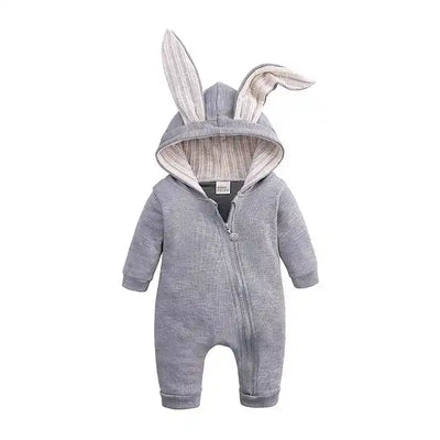 Baby Rompers Boys Girls Newborn 0 to 3 6 9 12 18 Months Boutique Cotton Long Sleeve Rabbit Ear Infant Onesie Spring Fall Clothes - PrimeandBeauty