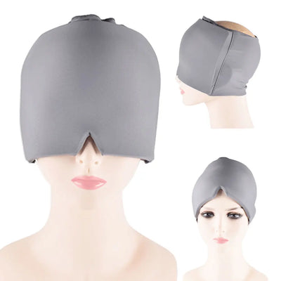 Gel Cold Hot Head Ice Cap Migraine Relief Hat Relief Migraine Ice Head Wrap Full Head Cold Compress Hat Head Heat Treatments Hat - PrimeandBeauty
