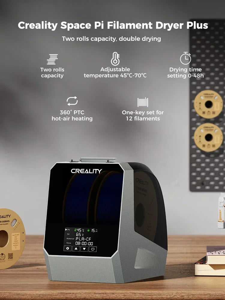 Creality Space Pi Filament Dryer Plus Drying Box Upgraded Two Rolls Drying Dehydrator for 2KG Filament 360° Hot-air heating - PrimeandBeauty