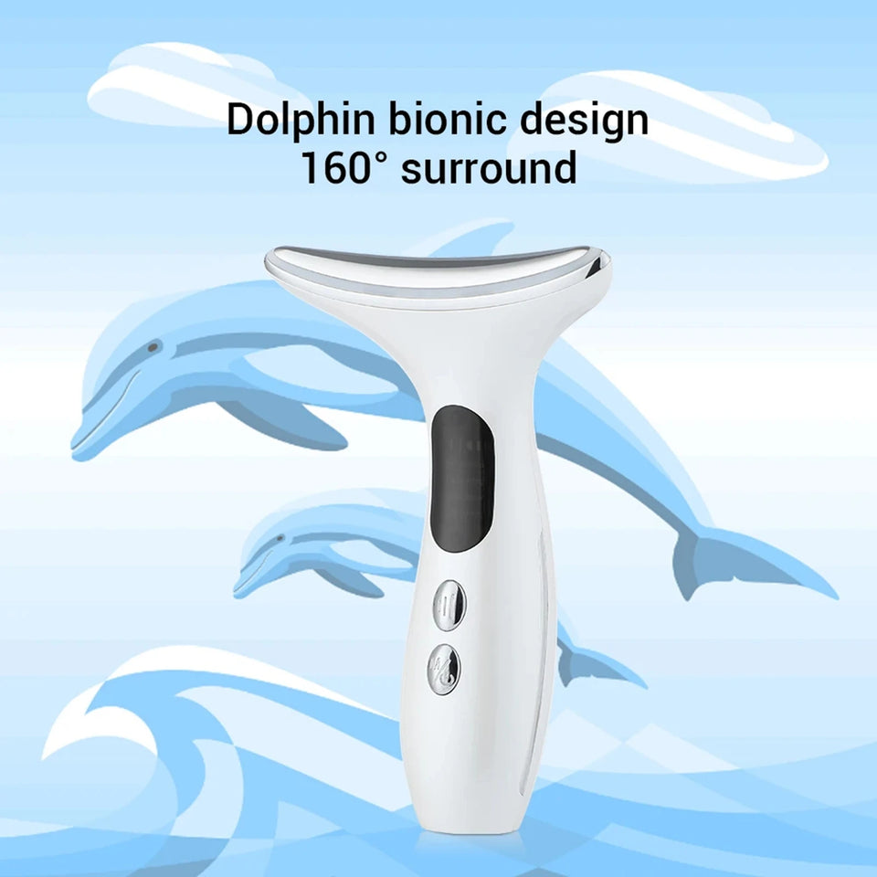 Neck Skin Care Massager Comfortable Facial Massager Face and Neck Beauty Device for Skin Care Adults Men and Women White