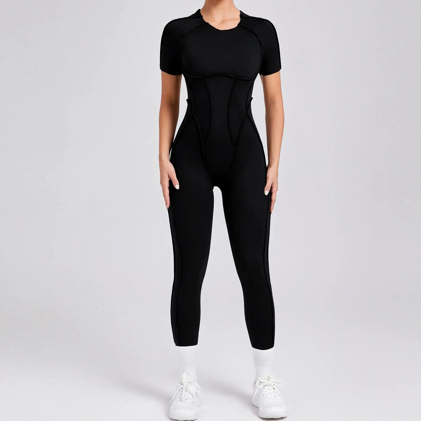 New Autumn/Winter Women's One-piece Yoga Jumpsuit leggings Long-sleeved Sexy Backless Slim Fit Sports Outfit - PrimeandBeauty