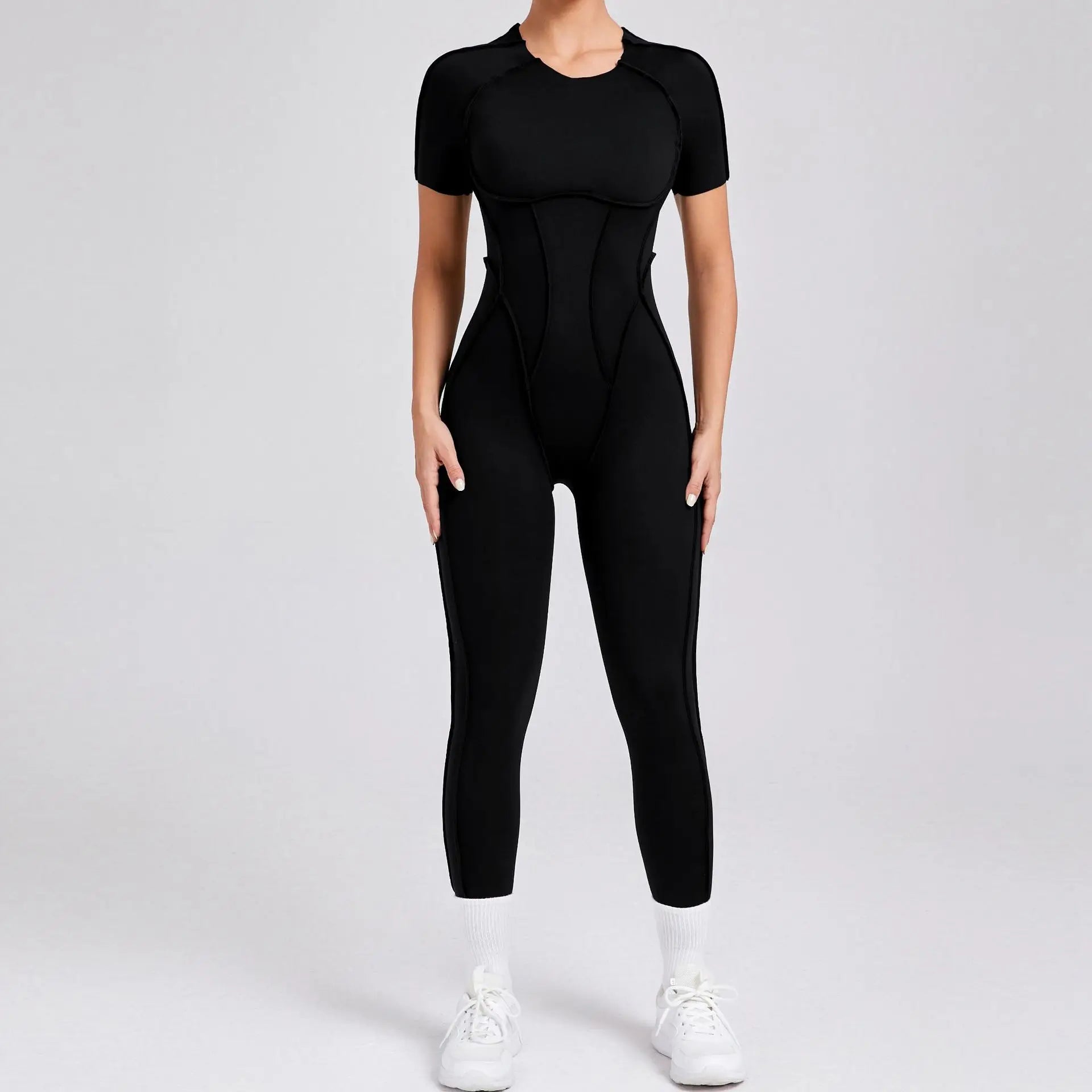 New Autumn/Winter Women's One-piece Yoga Jumpsuit leggings Long-sleeved Sexy Backless Slim Fit Sports Outfit - PrimeandBeauty