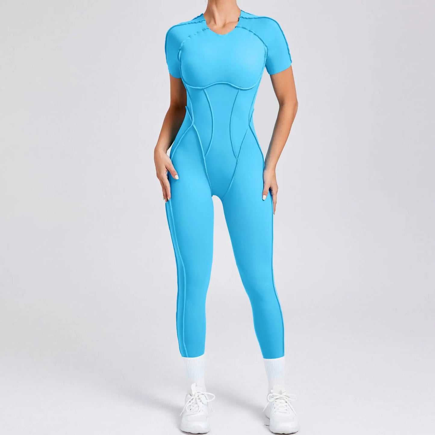 New Autumn/Winter Women's One-piece Yoga Jumpsuit leggings Long-sleeved Sexy Backless Slim Fit Sports Outfit - PrimeandBeauty