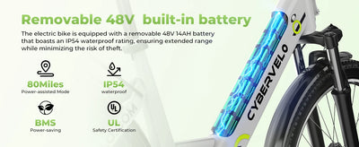 1000 Peak Electric Bike for Adults,up 80 Miles Removable Battery Ebike, 26" Electric E Bike with 7-Speed,Adult Electric Bicycles