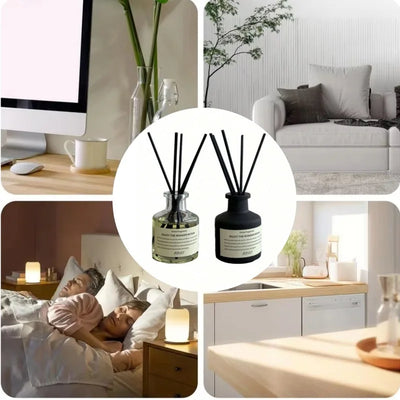 50ml Aromatherapy Essential Oil Flameless Freesia Jasmine Fragrance Oil with Reed Diffuser Stick Home Room Air Freshener Decor - PrimeandBeauty