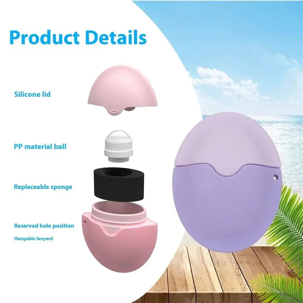 Silicone Suncream Roller Applicator Refillable Oval Isolation Lotion Cream Bottles Stitching Color Sunscreen Lotion Applicator - PrimeandBeauty