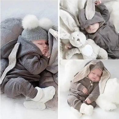 Baby Rompers Boys Girls Newborn 0 to 3 6 9 12 18 Months Boutique Cotton Long Sleeve Rabbit Ear Infant Onesie Spring Fall Clothes - PrimeandBeauty