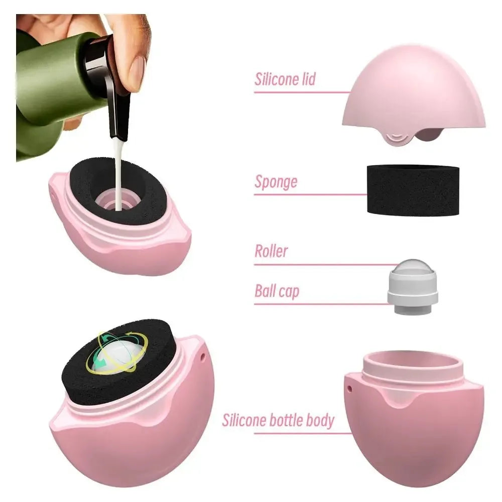 Silicone Suncream Roller Applicator Refillable Oval Isolation Lotion Cream Bottles Stitching Color Sunscreen Lotion Applicator - PrimeandBeauty