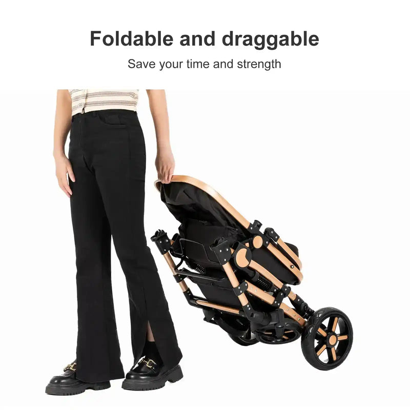 High quality newborn Lightweight  Baby Stroller  Folding Cart  Comfort Baby Stroller 3 in 1 Child Safety Seat With ISOfix - PrimeandBeauty