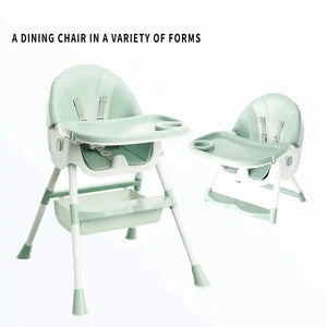 1pc Children's Dining High Chair, Foldable Dining Chair, Detachable Dining Plate, Portable Children's Chair - PrimeandBeauty