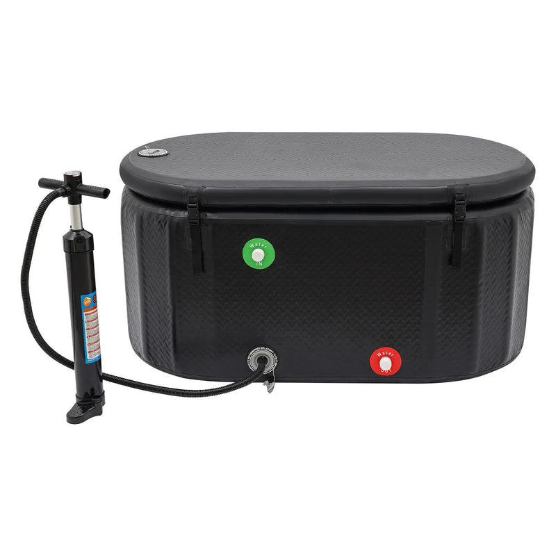 Large 370 Litre Ice Bath Inflatable Cold Water Therapy Tub Compact Immersion Tray - PrimeandBeauty