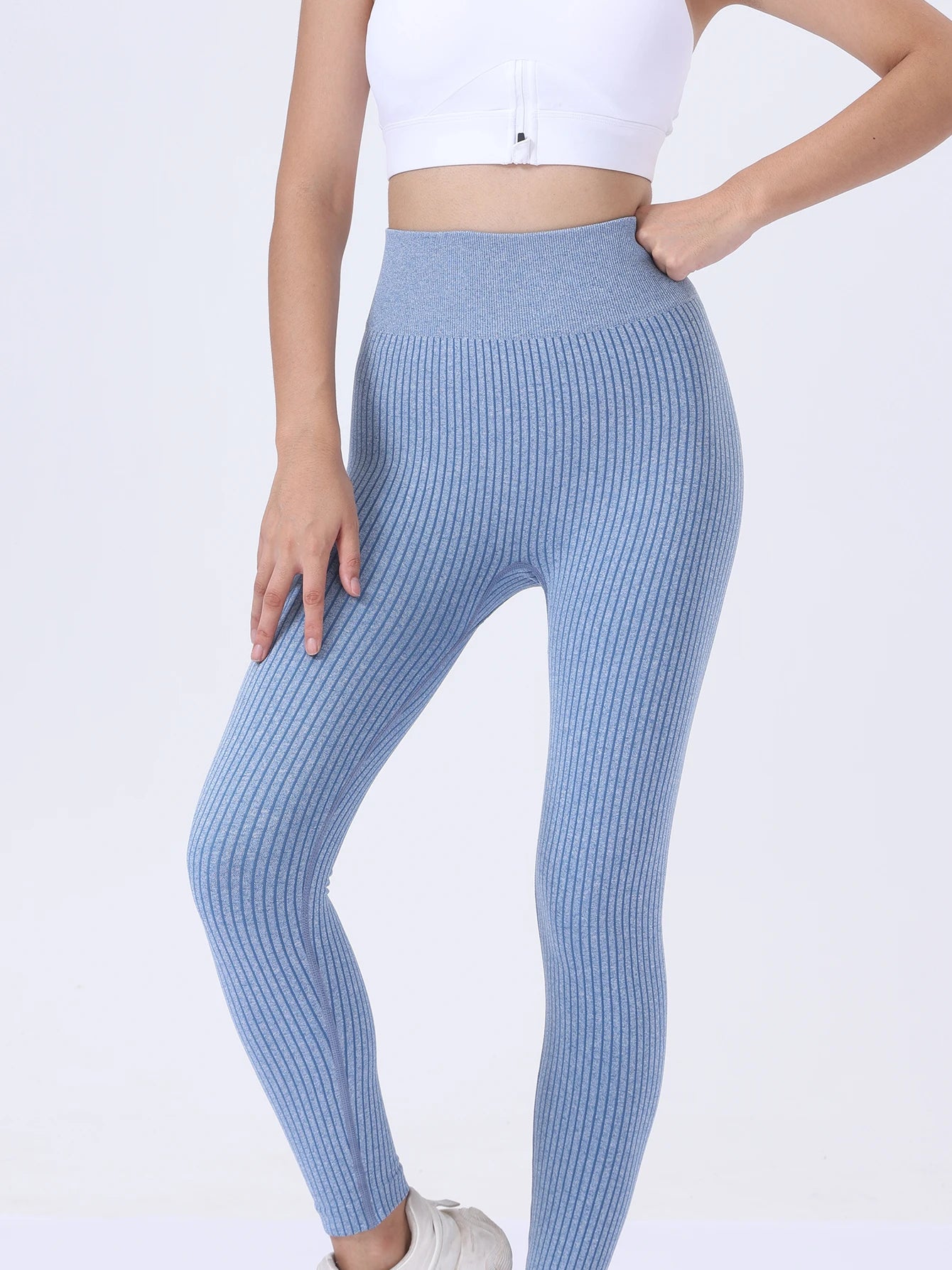 US Local Women‘s High Waisted Tummy Control Leggings Soft Workout Gym Active Yoga Pants, Scrunch Butt Lifting Elastic Tights - PrimeandBeauty
