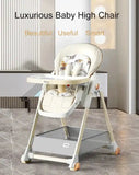 Multifunctional Foldable Baby High Chair Adjustable Height Feeding Chair Can Sit Can Lie Toddle Play Chair - PrimeandBeauty