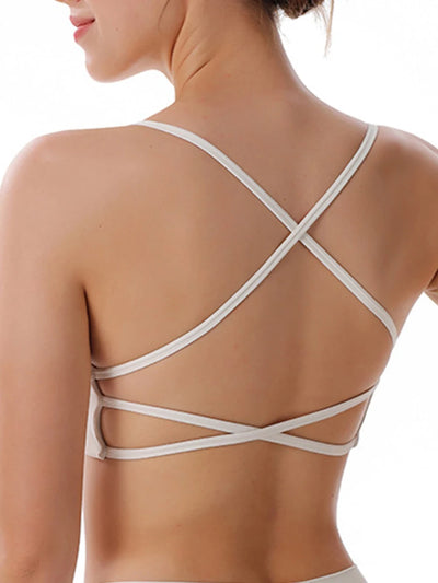 Women Seamless High Impact Sports Bra with Removable Pads and Cross Back Straps for Yoga Running Workout Fitness Gymwear - PrimeandBeauty