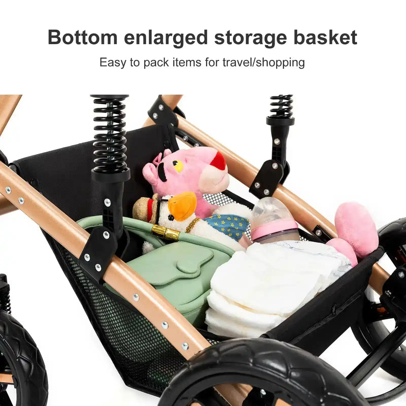 High quality newborn Lightweight  Baby Stroller  Folding Cart  Comfort Baby Stroller 3 in 1 Child Safety Seat With ISOfix - PrimeandBeauty