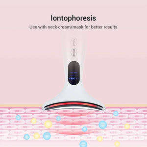 Emeka Neck Beauty Device EMS Microcurrent Chin Facial Lifting LED Firming Rejuvenation Anti Wrinkle Skin Care Face Massager