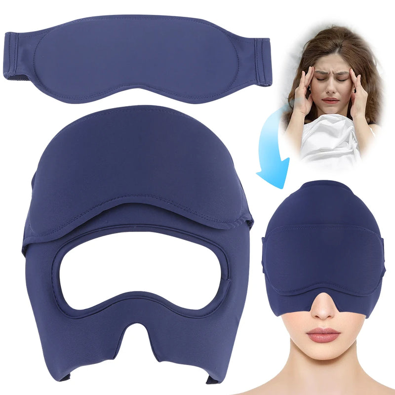 Gel Cold Hot Head Ice Cap Migraine Relief Hat Relief Migraine Ice Head Wrap Full Head Cold Compress Hat Head Heat Treatments Hat - PrimeandBeauty