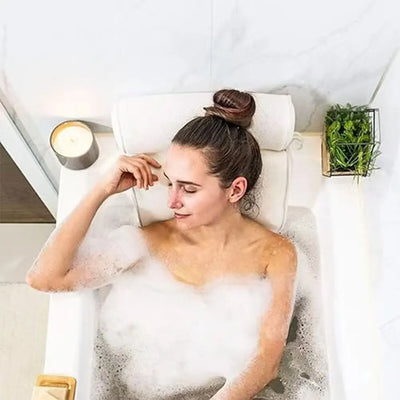 Bathtub Pillow Bath Pillow with Anti-Slip Suction Cups 3D Mesh Tub Pillow Supports Head Back Neck Spa Pillow for Home Travel - PrimeandBeauty