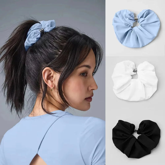 Yoga Bead It Oversized Scrunchie Exercise Blue Headband Elastic Ponytail Headband Gym Headband Women's Hair Accessories - PrimeandBeauty
