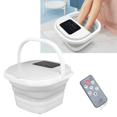 Foot Massager Spa Soaker Foot Soak Tub Smart Foldable 420W 8L Large Capacity Heating Foot Massager Spa Soaker with 8 Set Rollers - PrimeandBeauty
