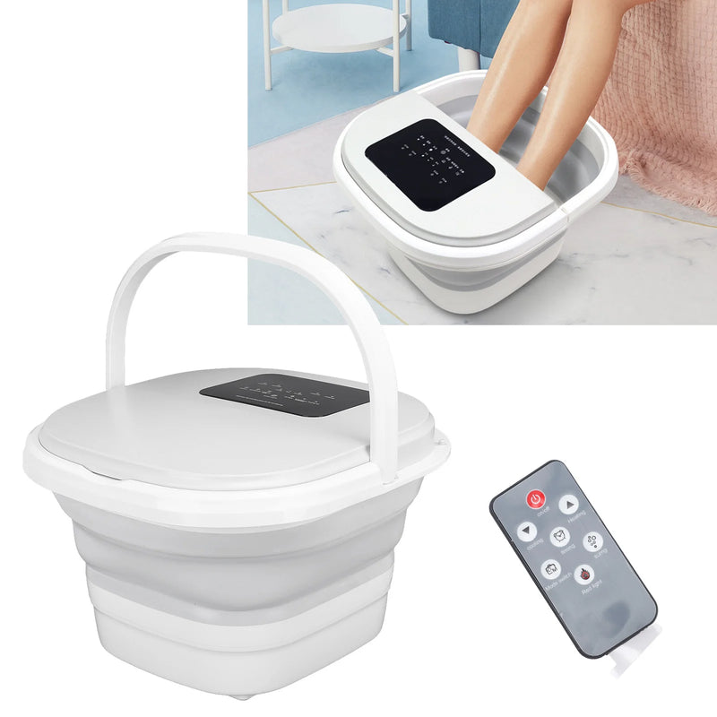 Foot Massager Spa Soaker Foot Soak Tub Smart Foldable 420W 8L Large Capacity Heating Foot Massager Spa Soaker with 8 Set Rollers - PrimeandBeauty