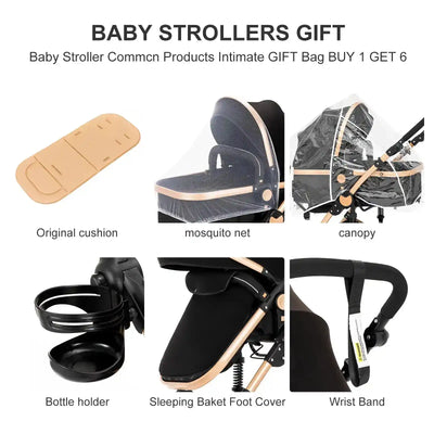 High quality newborn Lightweight  Baby Stroller  Folding Cart  Comfort Baby Stroller 3 in 1 Child Safety Seat With ISOfix - PrimeandBeauty
