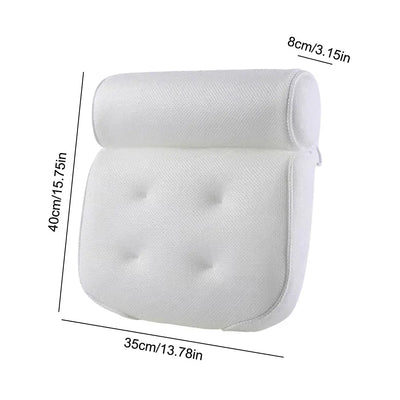 Bathtub Pillow Bath Pillow with Anti-Slip Suction Cups 3D Mesh Tub Pillow Supports Head Back Neck Spa Pillow for Home Travel - PrimeandBeauty