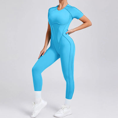 New Autumn/Winter Women's One-piece Yoga Jumpsuit leggings Long-sleeved Sexy Backless Slim Fit Sports Outfit - PrimeandBeauty