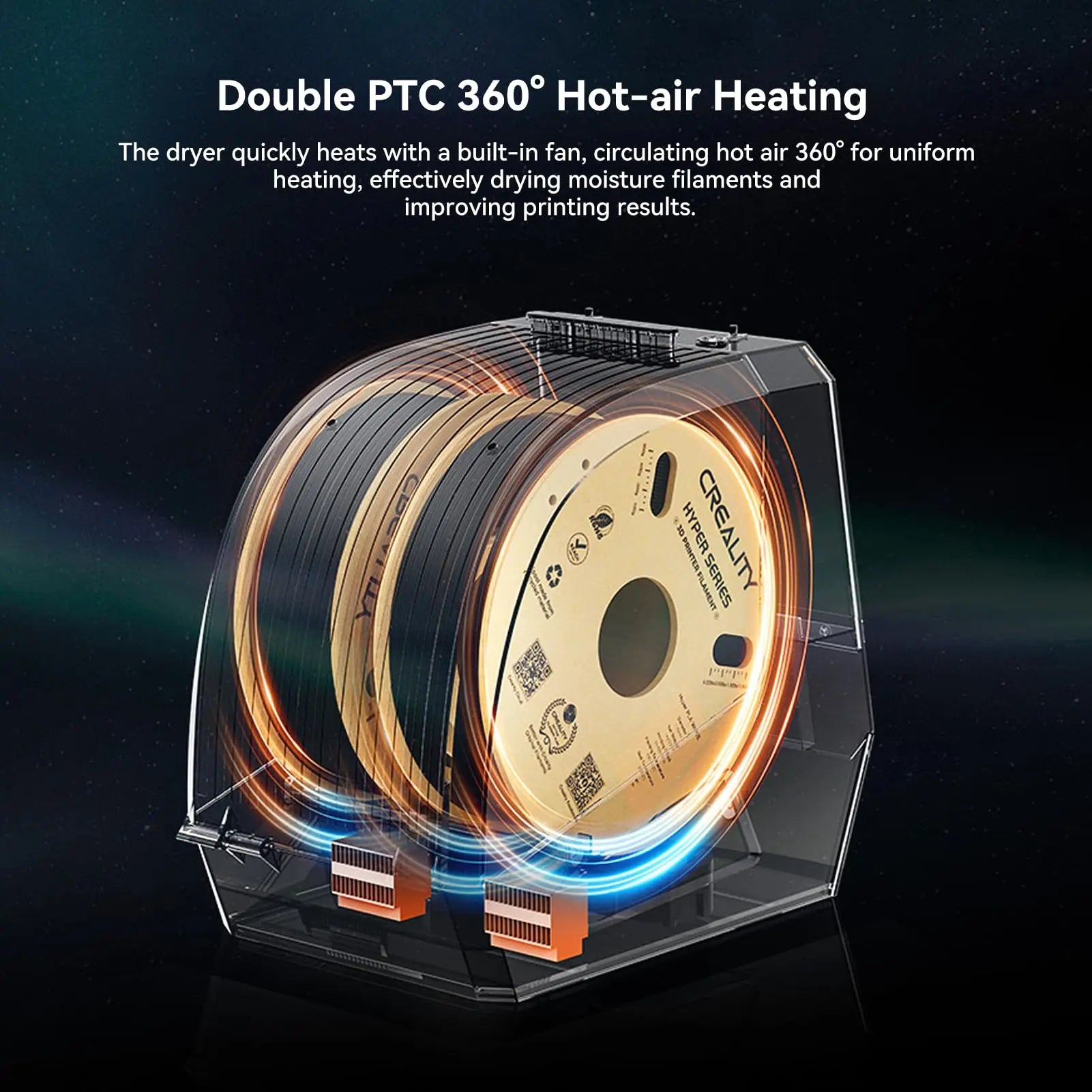 Creality Space Pi Filament Dryer Plus Drying Box Upgraded Two Rolls Drying Dehydrator for 2KG Filament 360° Hot-air heating - PrimeandBeauty