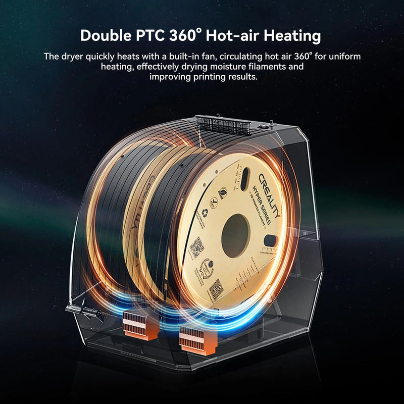 Creality Space Pi Filament Dryer Plus Drying Box Upgraded Two Rolls Drying Dehydrator for 2KG Filament 360° Hot-air heating - PrimeandBeauty