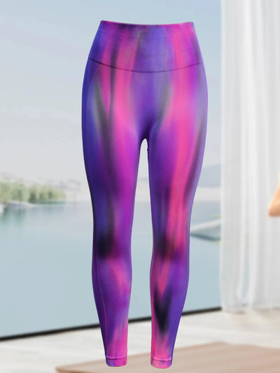 Women Yoga Pants Butt Lifting Workout Leggings High Waist Tie Dyed Elastic Tummy Control Yoga Running Jogger Pants - PrimeandBeauty