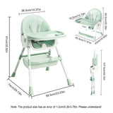 1pc Children's Dining High Chair, Foldable Dining Chair, Detachable Dining Plate, Portable Children's Chair - PrimeandBeauty