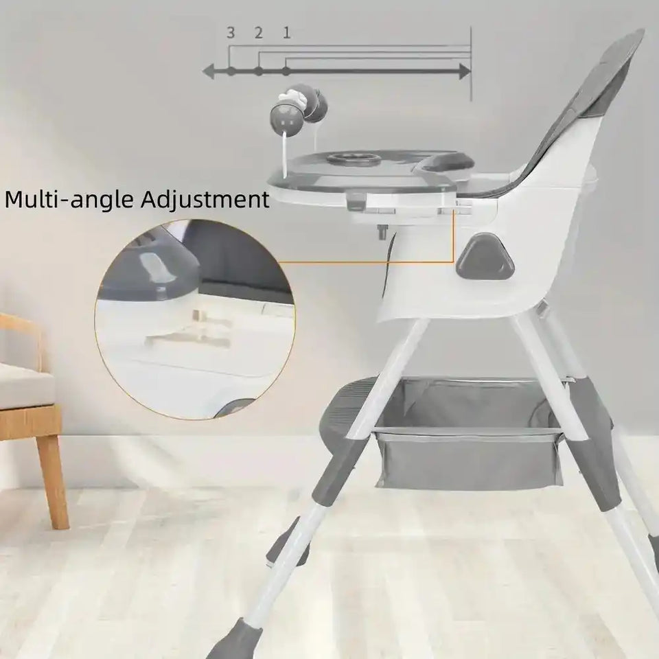UBRAVOO Foldable Baby High Chair 6 Months Plus, with Large Antislip Pad & ToyRack, Easy to Clean Feeding , E500 - PrimeandBeauty