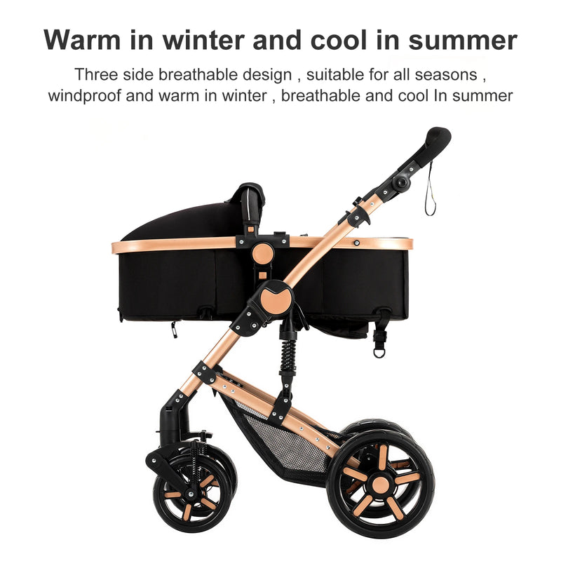 High quality newborn Lightweight  Baby Stroller  Folding Cart  Comfort Baby Stroller 3 in 1 Child Safety Seat With ISOfix - PrimeandBeauty