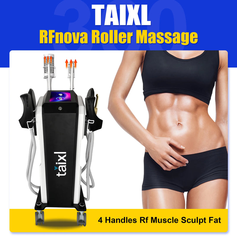 New EMS 2 in 1 Roller Massage Lose Weight Therapy 40K Compressive Micro vibration Vacuum 5D Body slimming Machine - PrimeandBeauty