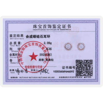 TUHE Unisex Classic Round VVS1 Moissanite Earring For Women Fine Jewelry luxury Wedding Lab Diamond 925 Silver Earring Gift - PrimeandBeauty