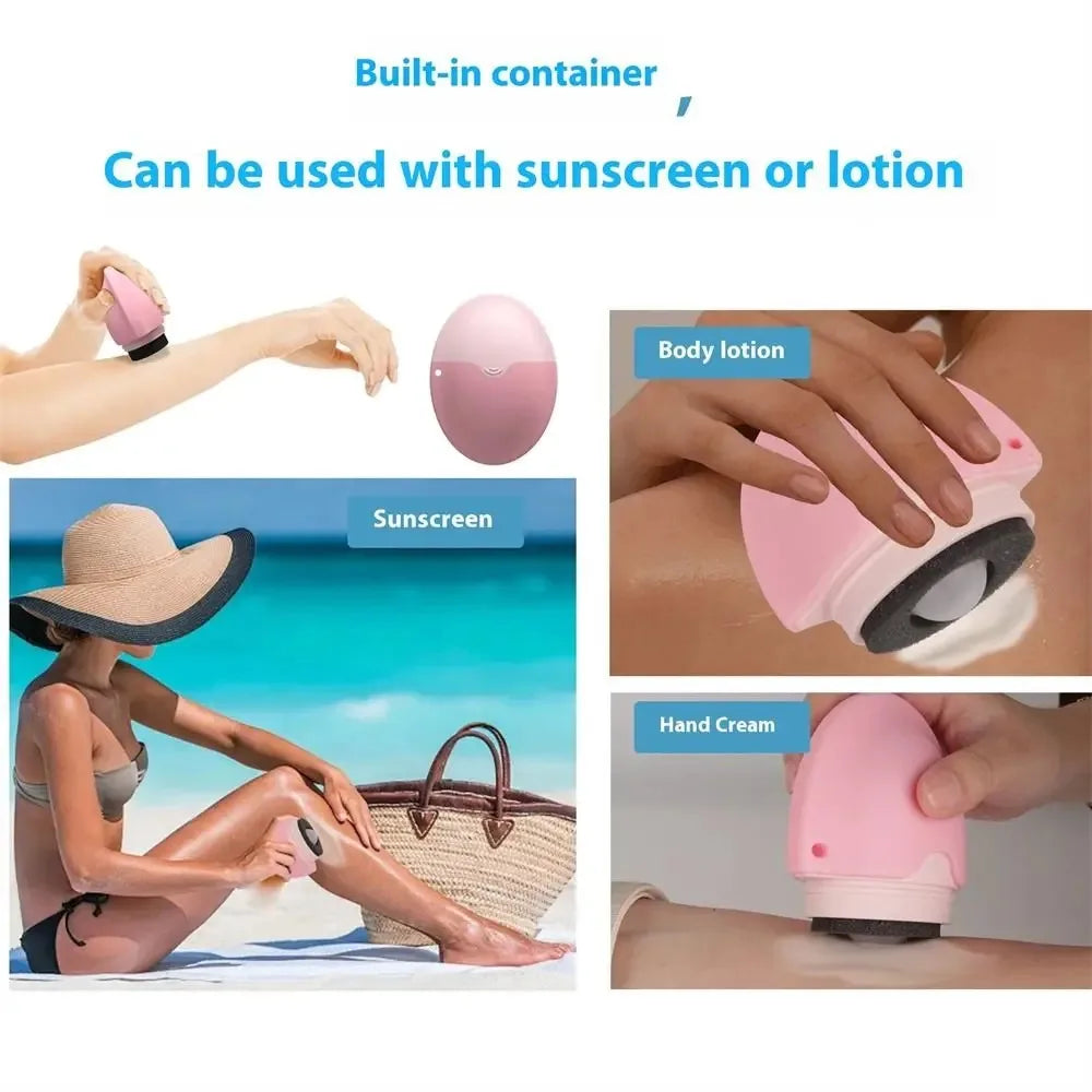 Silicone Suncream Roller Applicator Refillable Oval Isolation Lotion Cream Bottles Stitching Color Sunscreen Lotion Applicator - PrimeandBeauty